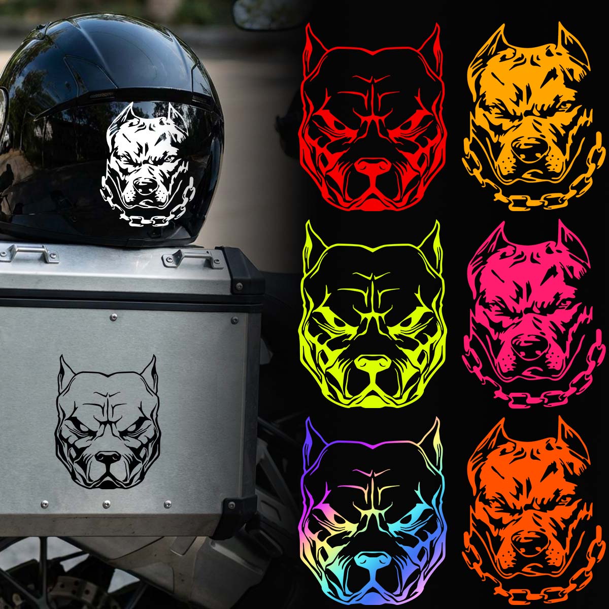2PCS/SET Multicolor Pitbull Do - огляд і ціна Motorcycle Gear Dogs